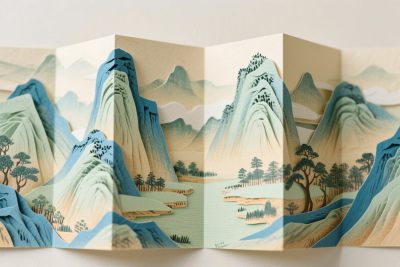 传统山水风景插画