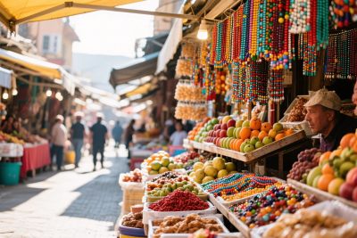 热闹集市的商品售卖场景 热闹集市的商品售卖场景