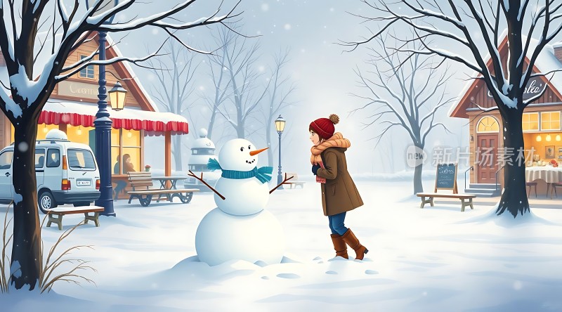 雪地里的温馨时刻
