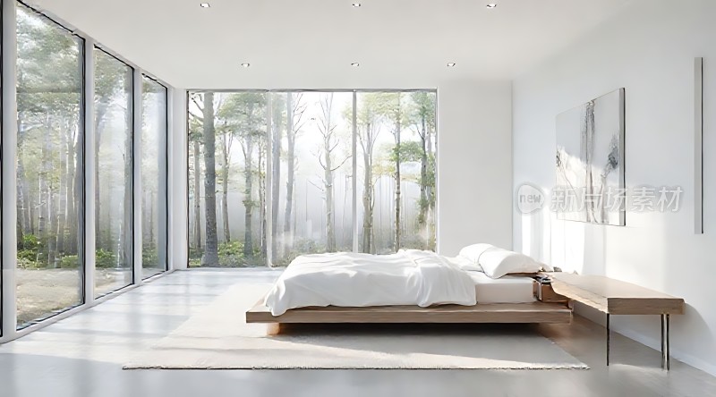 现代卧室简约设计自然风光尽收眼底