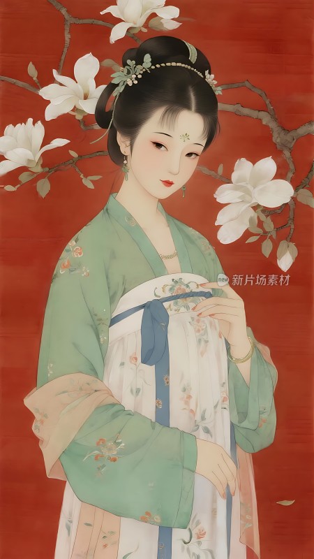 花影轻舞绿袖佳人