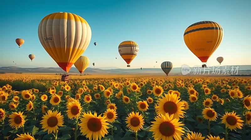 热气球与向日葵的梦幻之旅