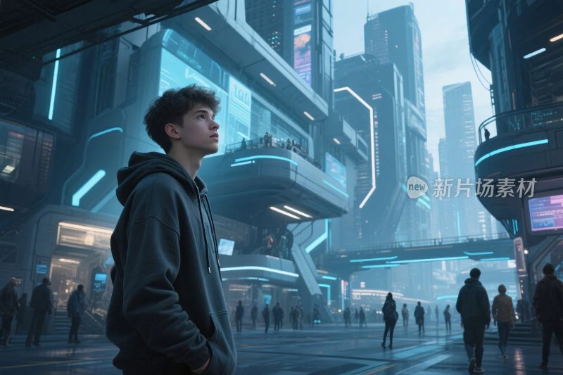 未来城市科幻插画