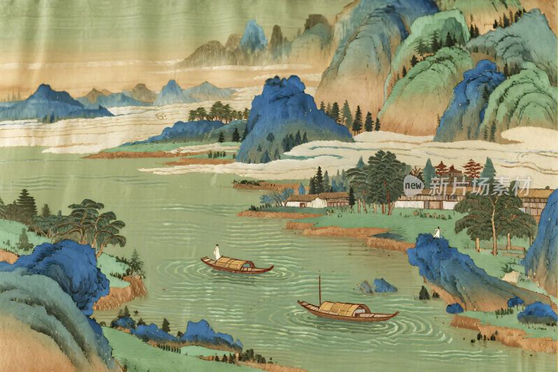 中国传统山水风景插画