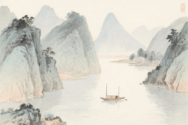 山水水墨风景图