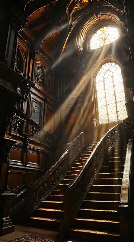 阳光下的宏伟楼梯