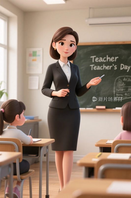 教师节主题教室插画