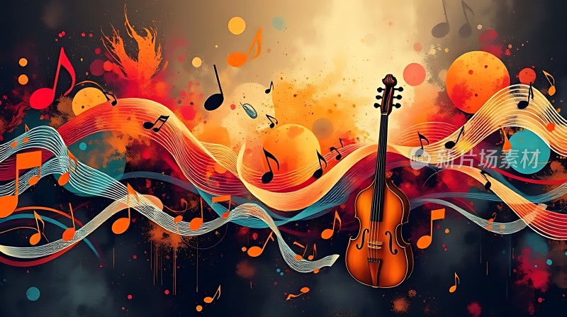 音乐风暴小提琴与音符的交响曲