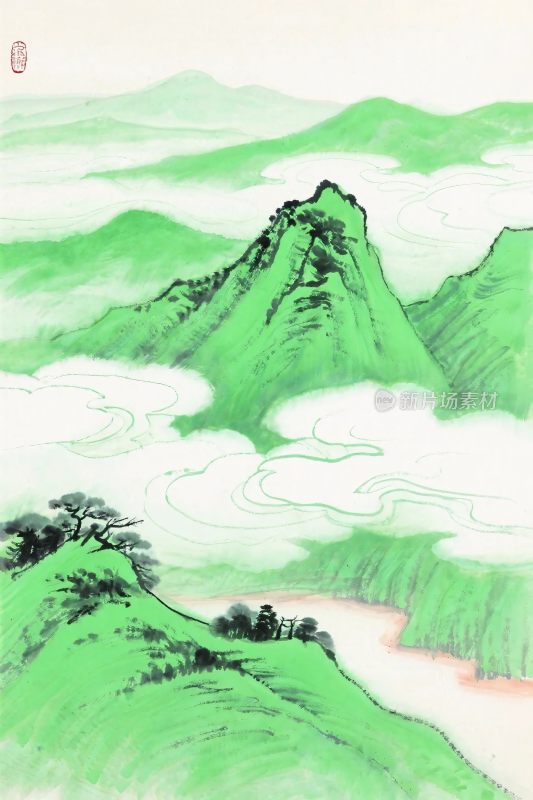 山水风景水墨画
