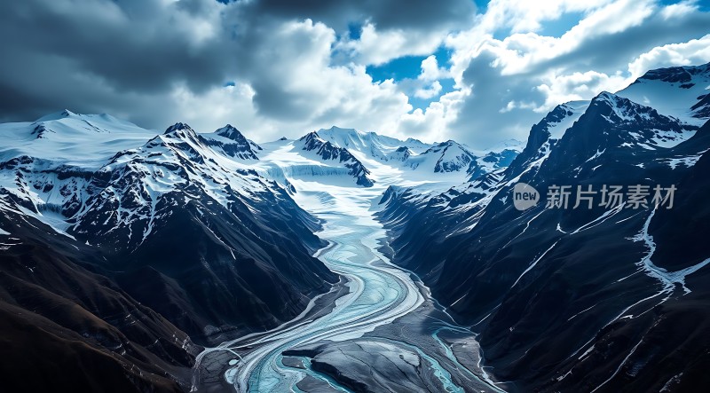 冰川之谷雪域雄伟