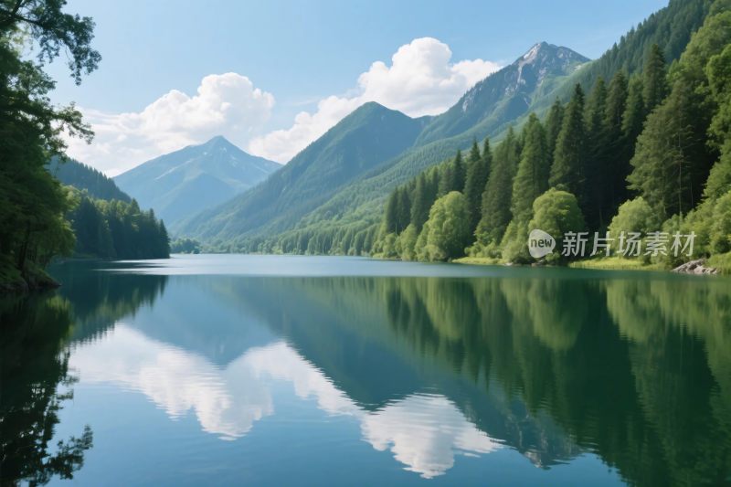 山水湖景静谧风光