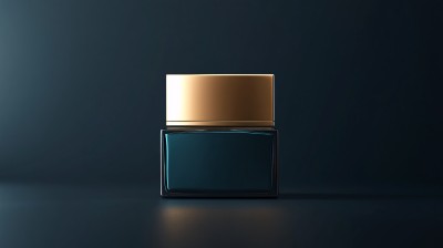 奢华黑金质感化妆品瓶插画