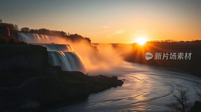 日出时分的尼亚加拉瀑布