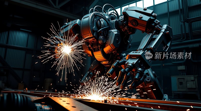 机械臂焊接火花四溅