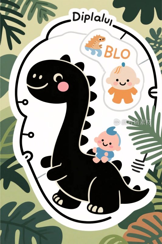 卡通恐龙卡通插画