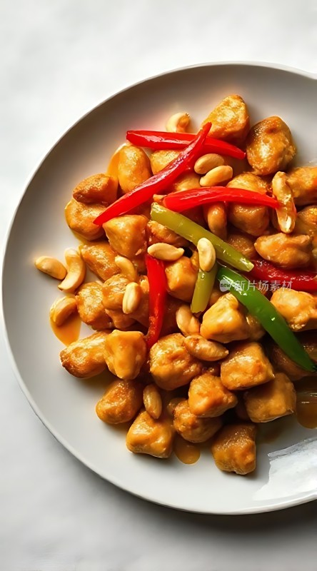 香辣鸡丁配花生米