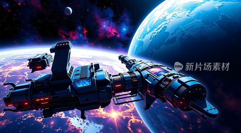 星际飞船遨游宇宙
