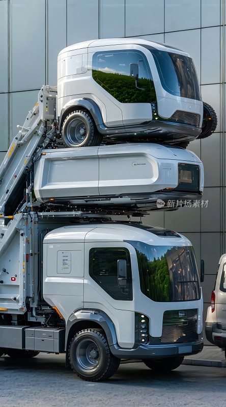 未来物流运输新概念多层集装箱卡车