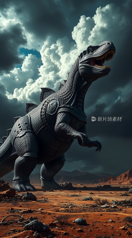 机械恐龙沙漠中的守护者