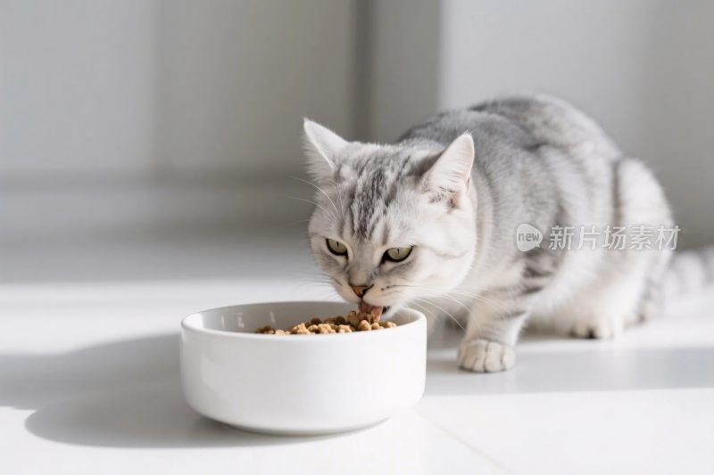 猫咪进食场景