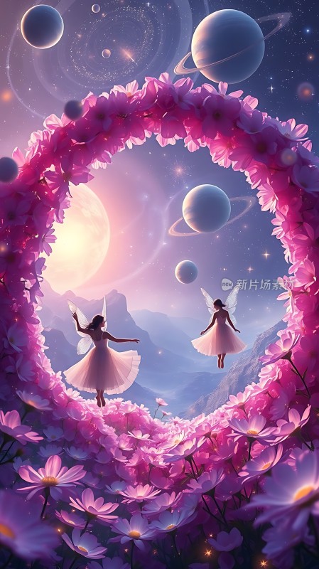 花环仙子梦幻夜空