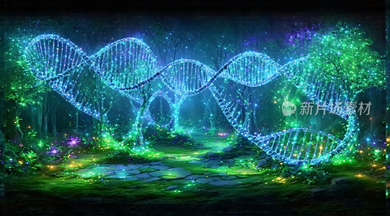 神秘森林中的DNA螺旋