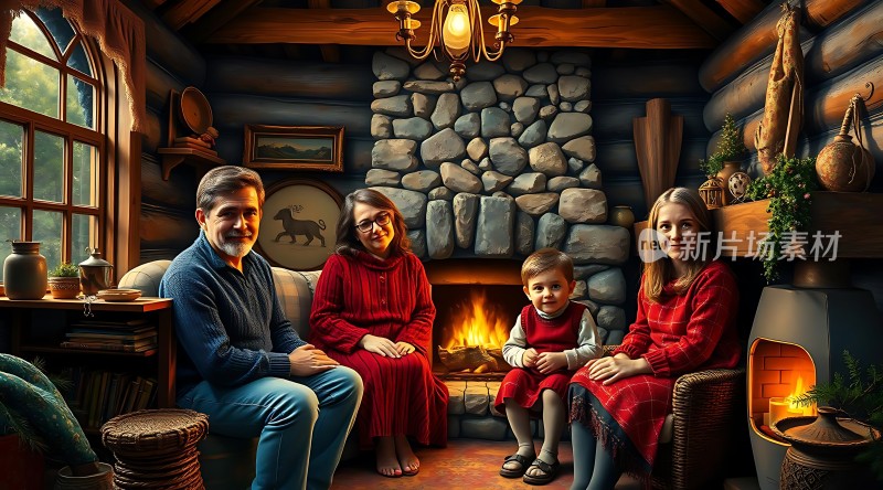 温馨家庭 fireplace 暖冬时光