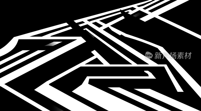 黑白交织的艺术线条