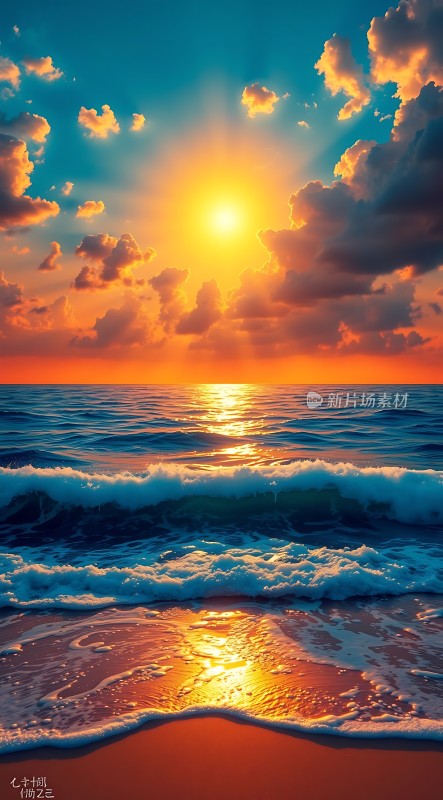 日落时分的海洋与天空