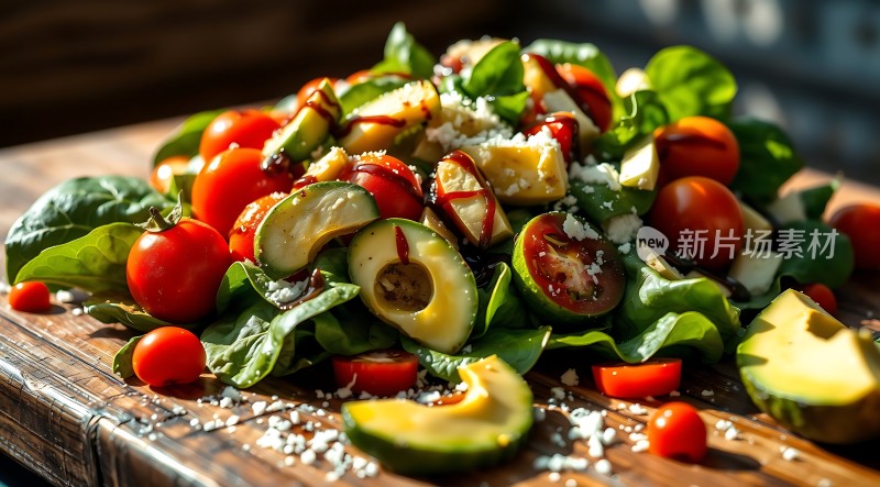 阳光下的新鲜沙拉