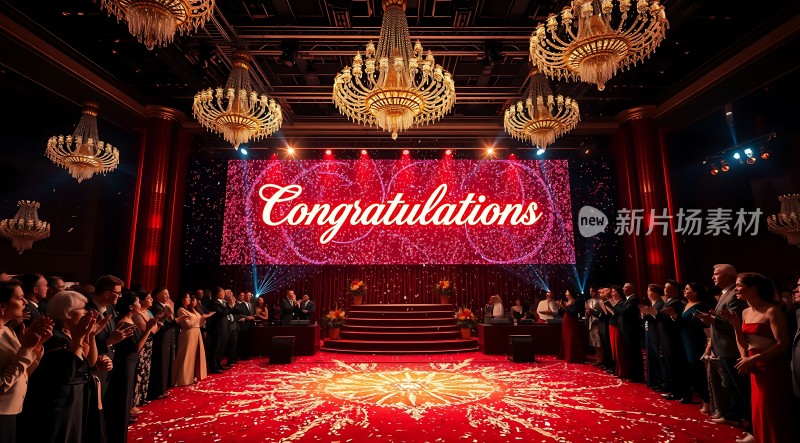 祝贺盛典华丽舞台璀璨灯光宾客云集