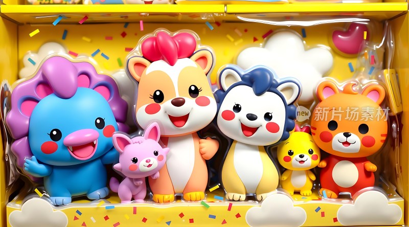 卡通动物玩具大集合色彩鲜艳表情可爱