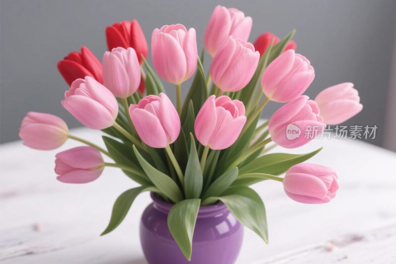 粉色郁金香花束