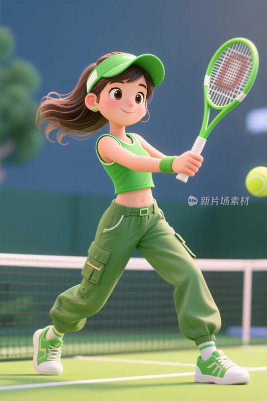 卡通网球女孩