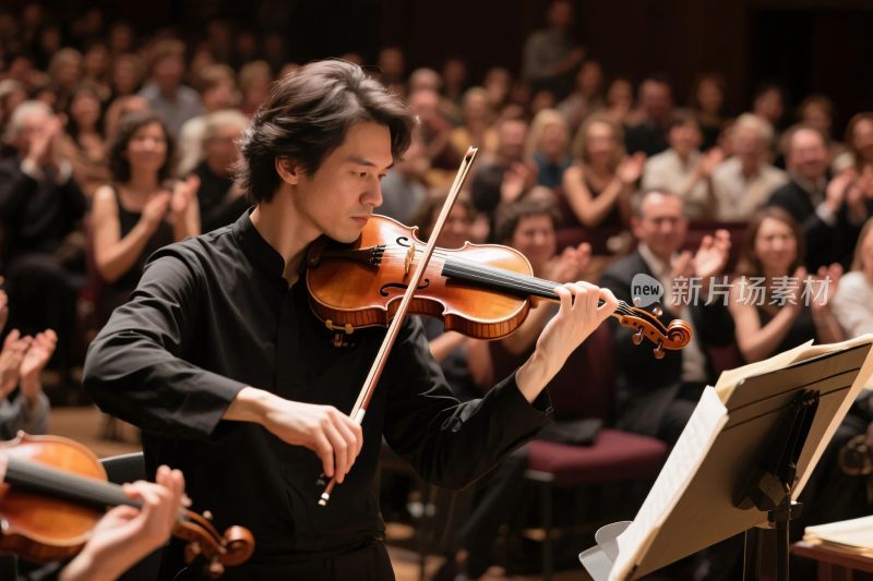 音乐家演奏小提琴场景