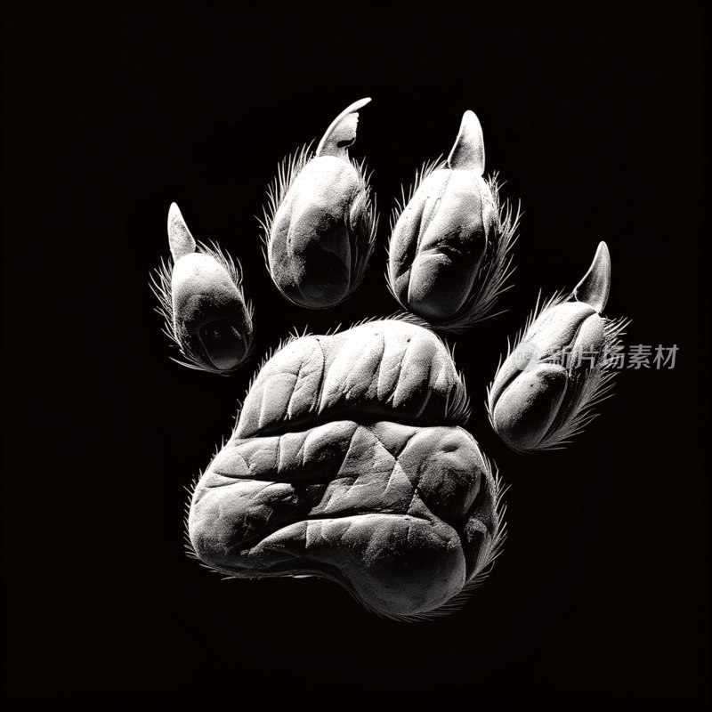 动物爪痕剪影