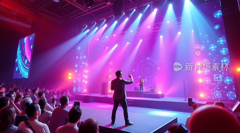 舞台灯光璀璨观众热情高涨