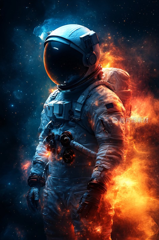 太空宇航员科幻形象插画