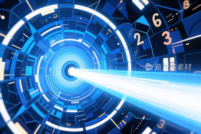 科技感循环隧道场景