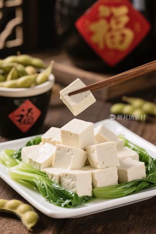 豆腐美食摄影图