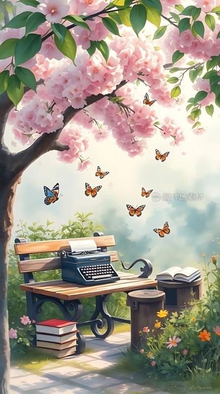 春日书香伴蝶舞