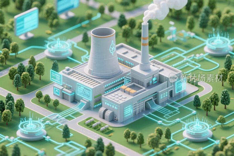 工业设施科技插画