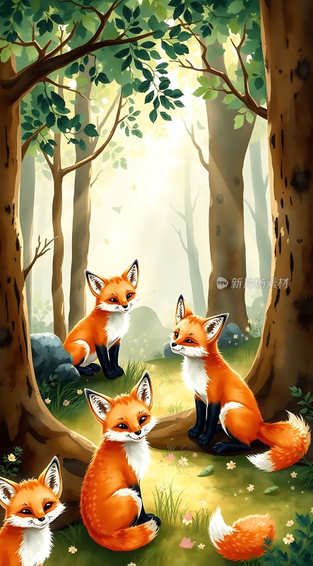 森林中的小狐狸们