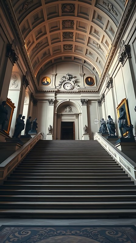 宏伟楼梯与精美天花板
