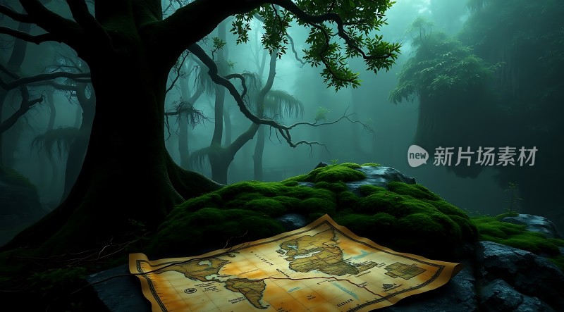 神秘森林中的古老地图