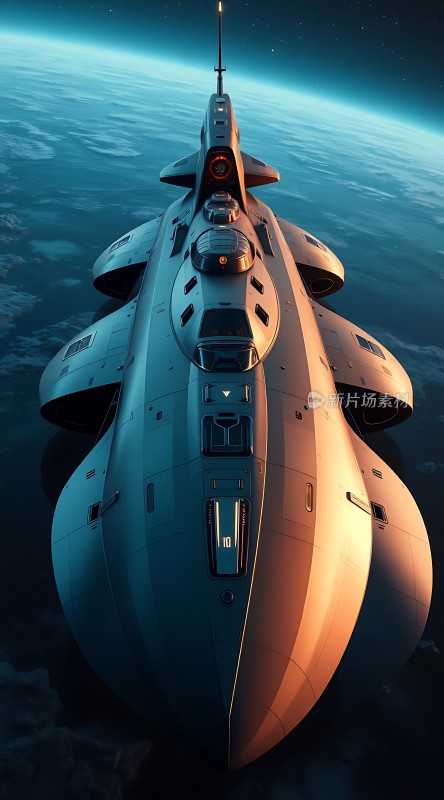 星际飞船翱翔宇宙