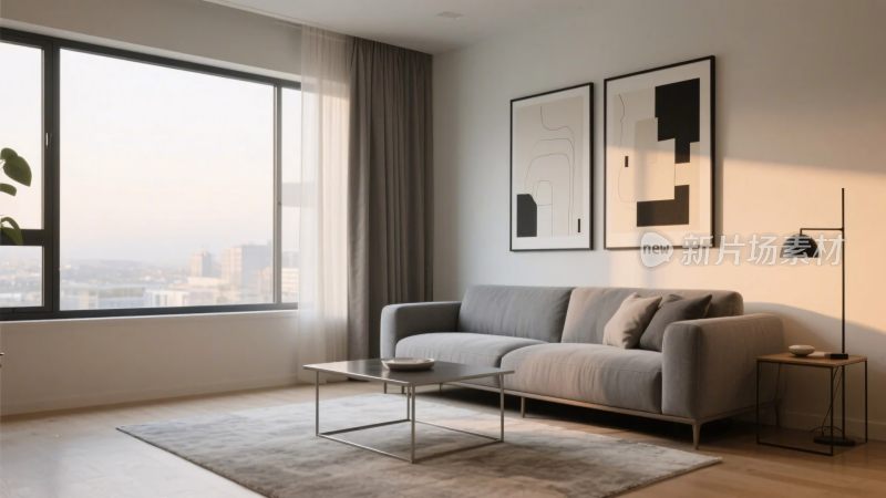 现代简约客厅室内图