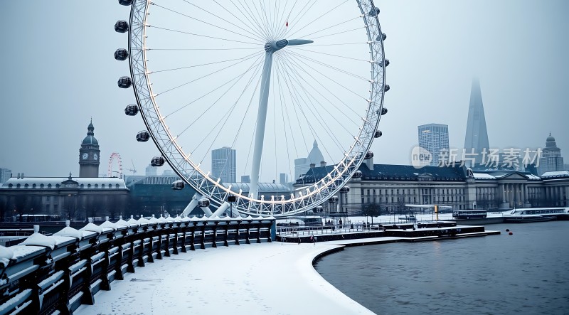 伦敦眼雪景