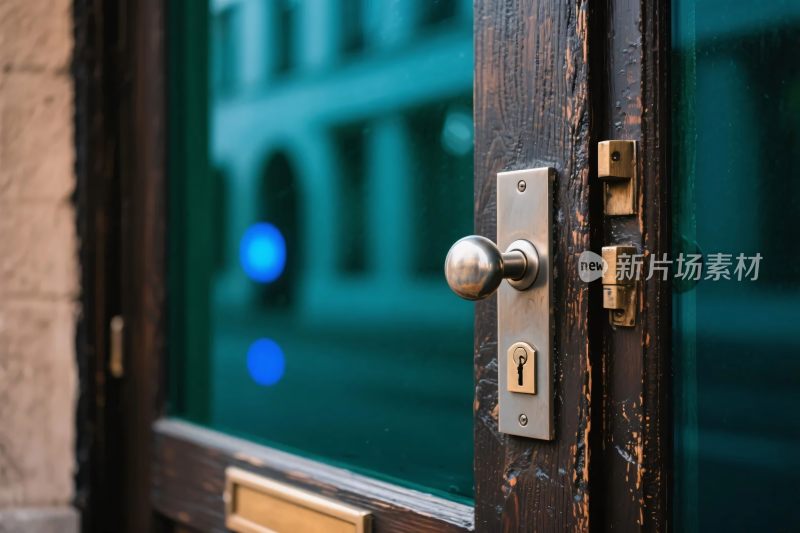 老木门与玻璃景