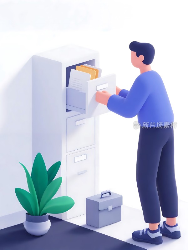 整理文件柜里的资料